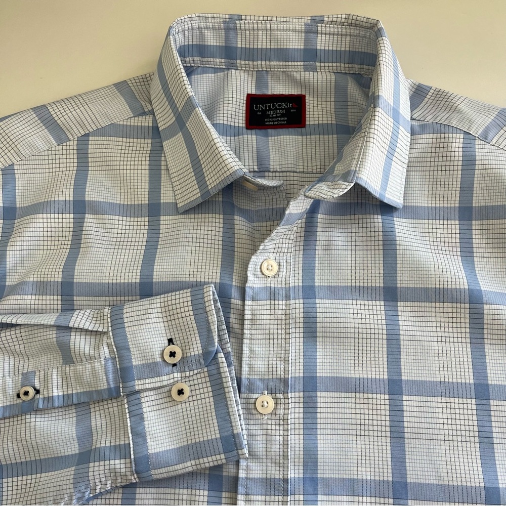 UNTUCKit Men’s Chatus Slim Fit Long Sleeve Button Down Medium Light‎ blue